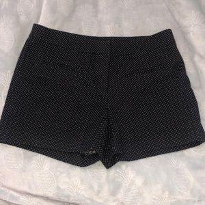 Navy blue and white stitched shorts